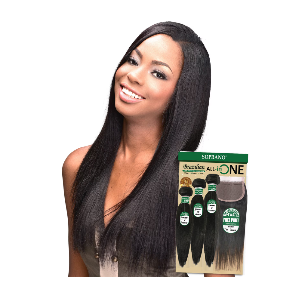 SOPRANO HH Brazilian 4X4 ALL in ONE "STRAIGHT  -NATURAL - BRAID BEAUTY