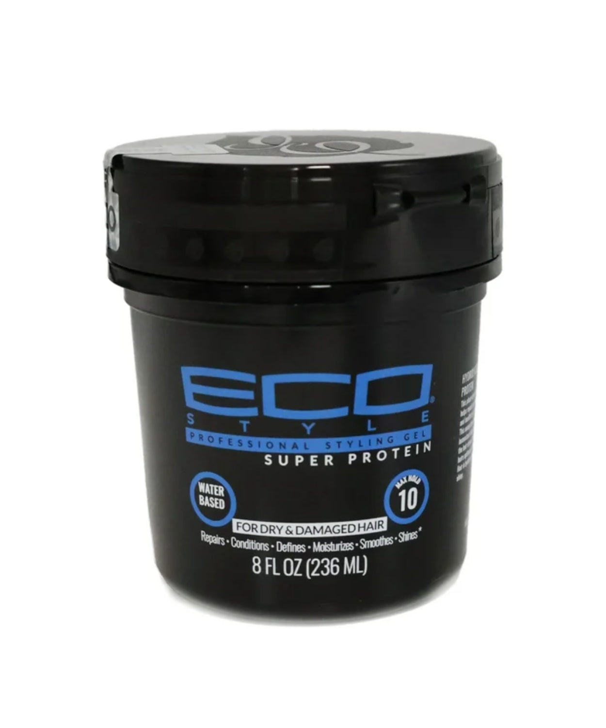 Eco Styling Gel Black Super Protein Black 8 Oz - BRAID BEAUTY
