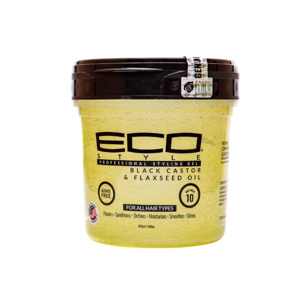 Eco Styler Black Castor & Flaxseed Oil Hair Styling Gel 16 oz - BRAID BEAUTY
