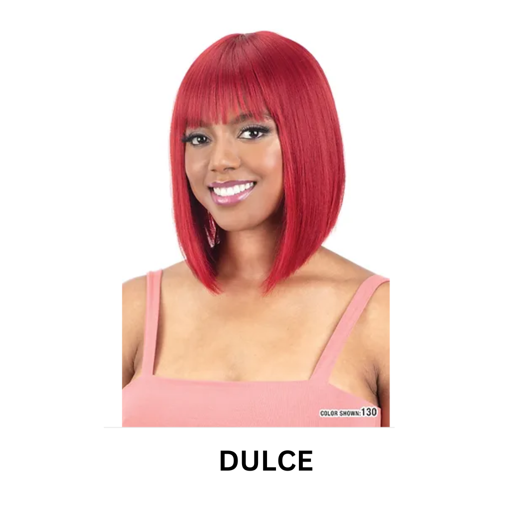 Human hair blend outlets pink wig with bang.