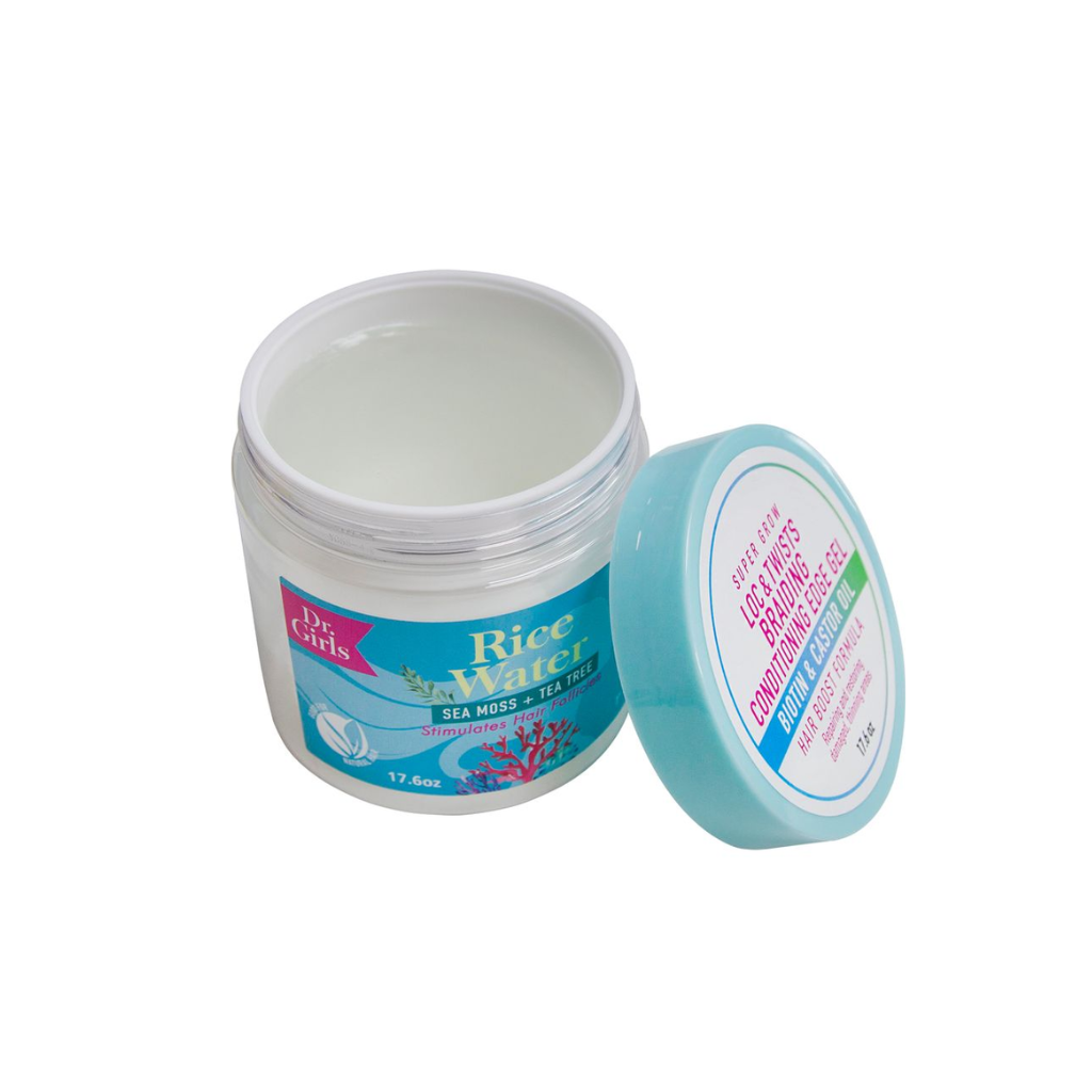 Dr. Girls Rice Water Braiding Conditioning Gel Sea Moss & Tea Tree 17.6 oz - BRAID BEAUTY