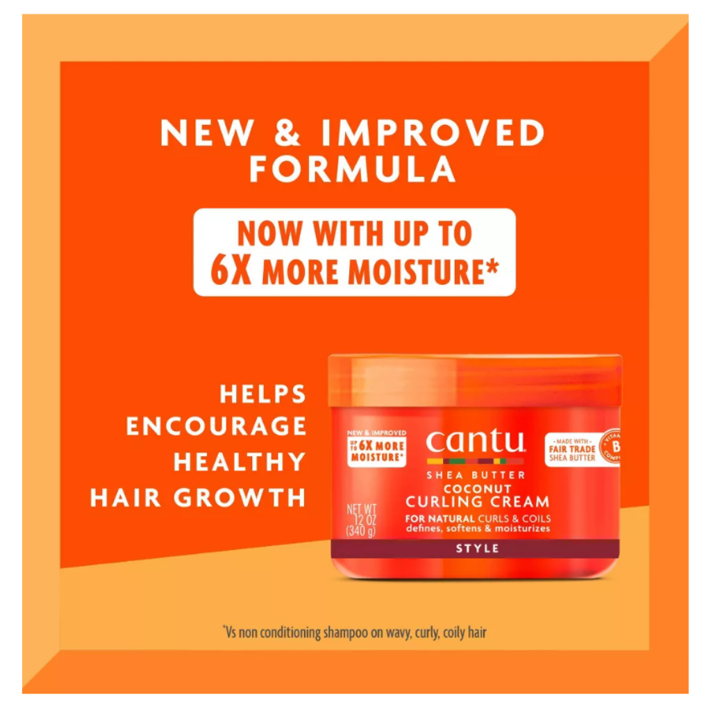Cantu Shea Butter For Natural Hair Coconut Curling Cream 12 oz - BRAID BEAUTY