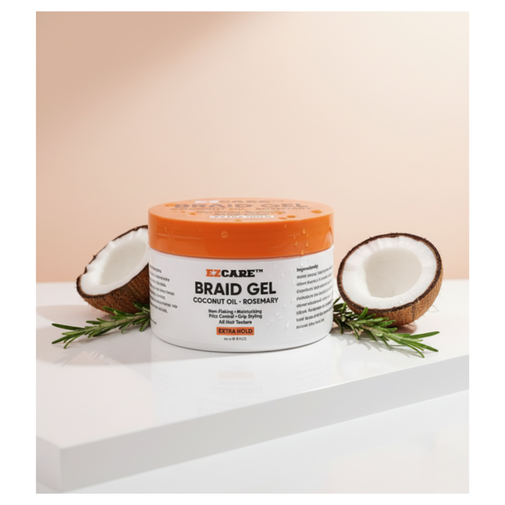 EZCARE BRAID GEL Coconut Oil.Rosemary 8 oz - BRAID BEAUTY