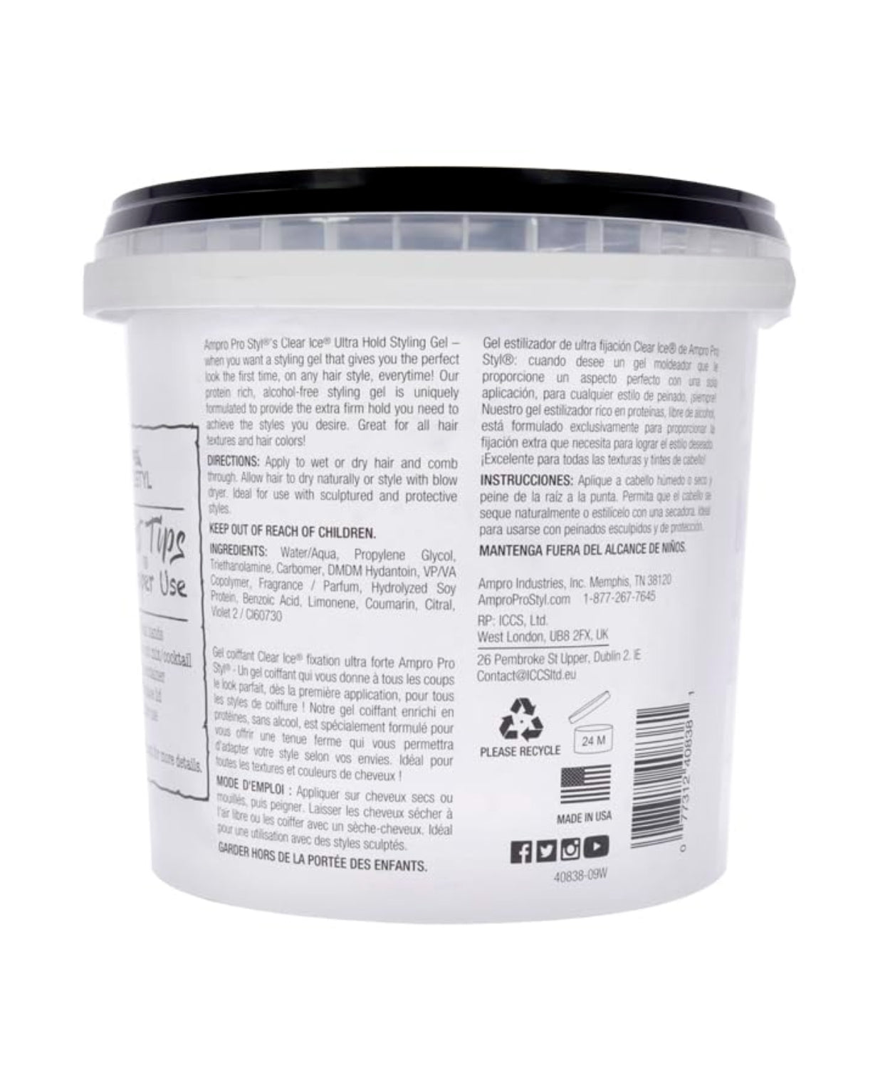 Ampro Pro Clear Ice Protein Rich Ultra Hold 5 LB - BRAID BEAUTY