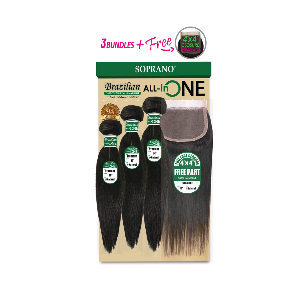 SOPRANO HH Brazilian 4X4 ALL in ONE "STRAIGHT  -NATURAL - BRAID BEAUTY
