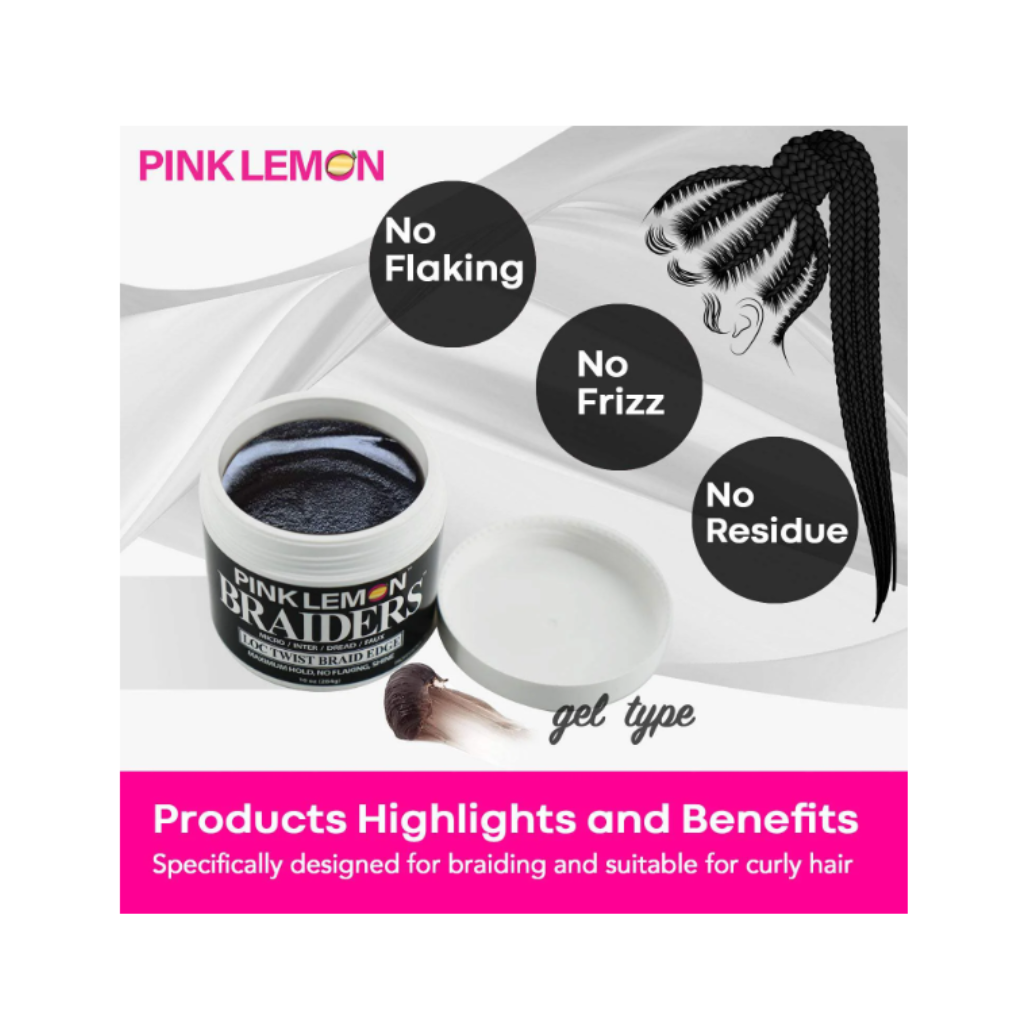 PINK LEMON - Braiders Loc Twist Braid Edge Pomade - BRAID BEAUTY