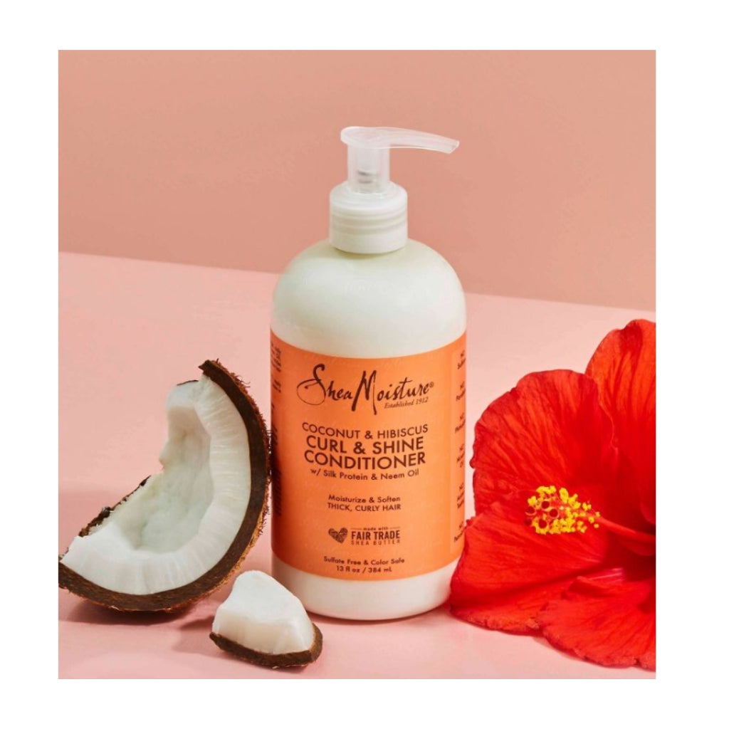 SheaMoisture Coconut & Hibiscus Curl & Shine Conditioner 13 OZ - BRAID BEAUTY