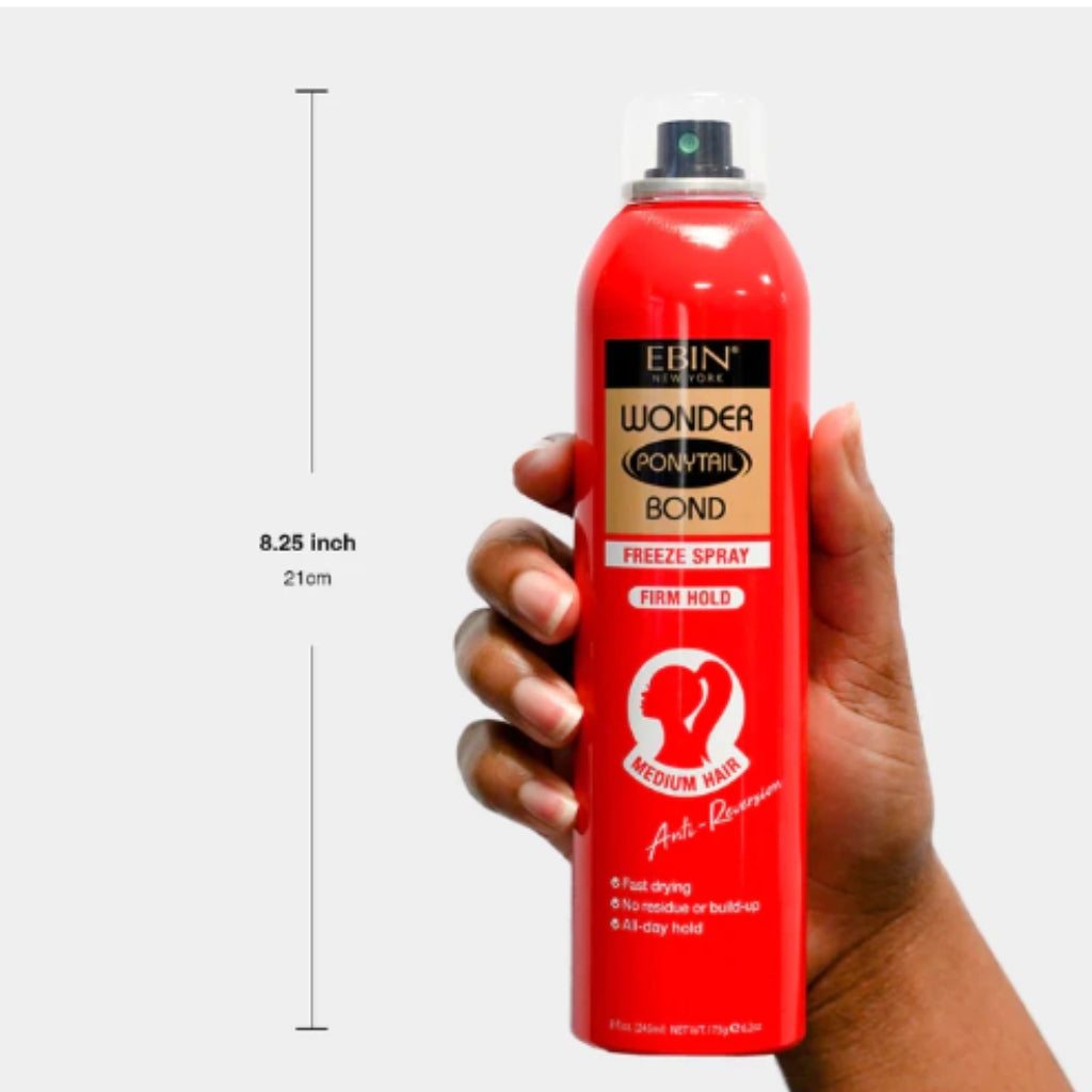 EBIN  WONDER PONYTAIL BOND FREEZE SPRAY FIRM HOLD 8OZ - BRAID BEAUTY