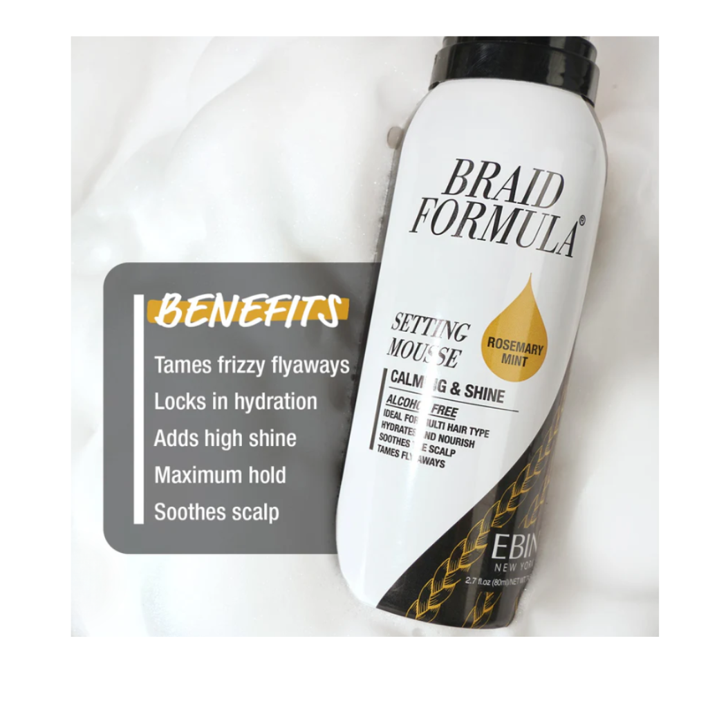 EBIN SETTING MOUSSE CALMING & SHINE - ROSEMARY - BRAID BEAUTY