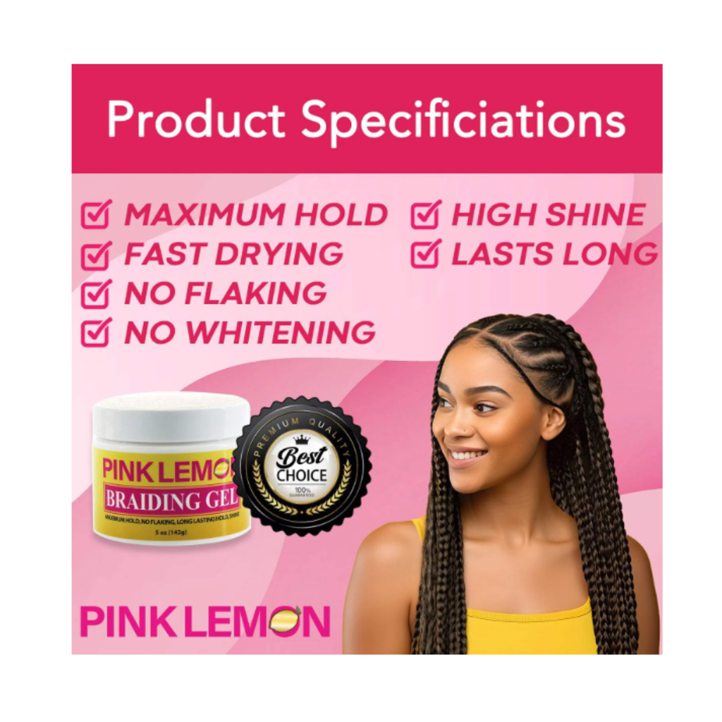 PINK LEMON - Braiding Gel Maximum Hold - BRAID BEAUTY