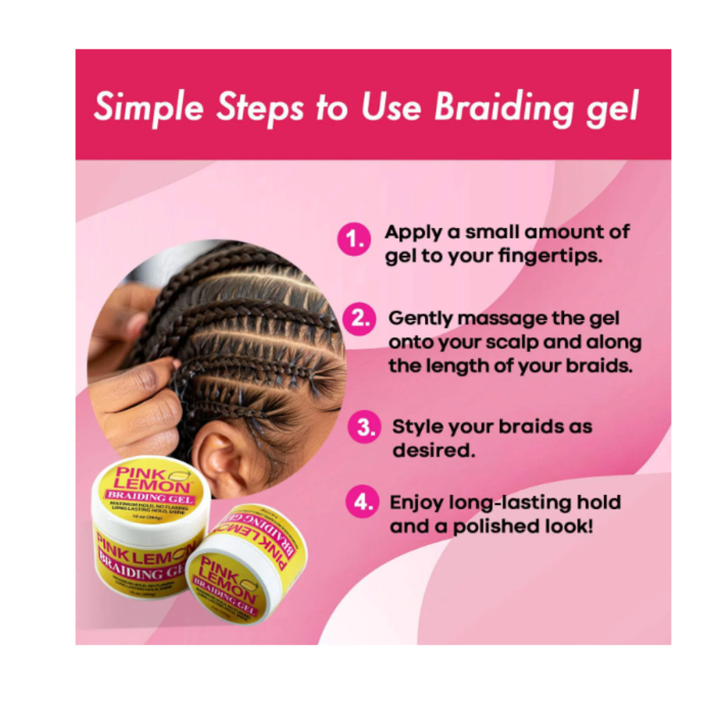PINK LEMON - Braiding Gel Maximum Hold - BRAID BEAUTY