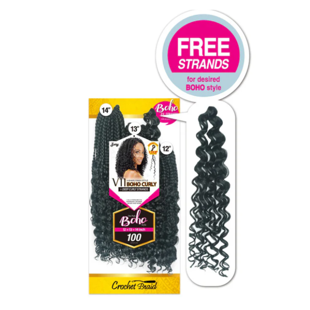 Zury V11 Boho Curly Synthetic Crochet Braid 12/13/14 - BRAID BEAUTY