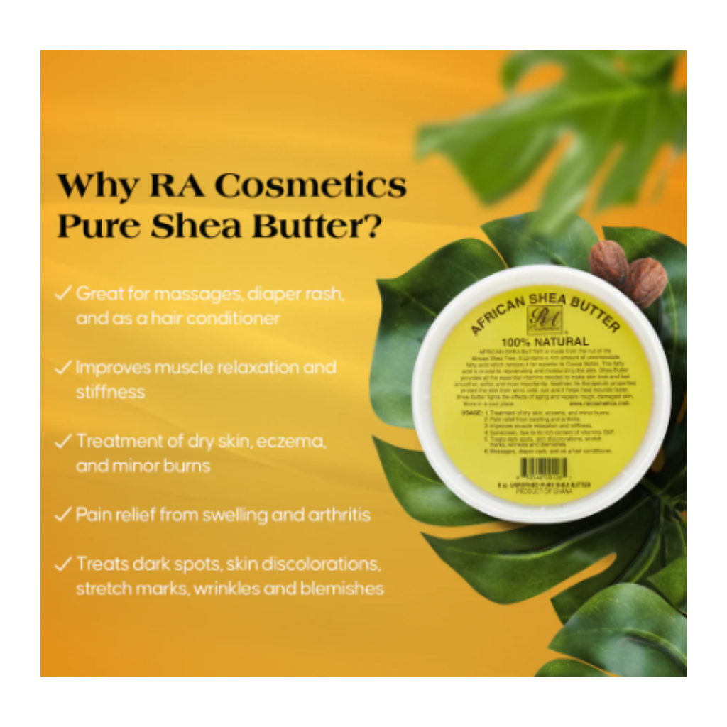 100% NATURAL AFRICAN SHEA BUTTER - YELLOW SOLID - - BRAID BEAUTY