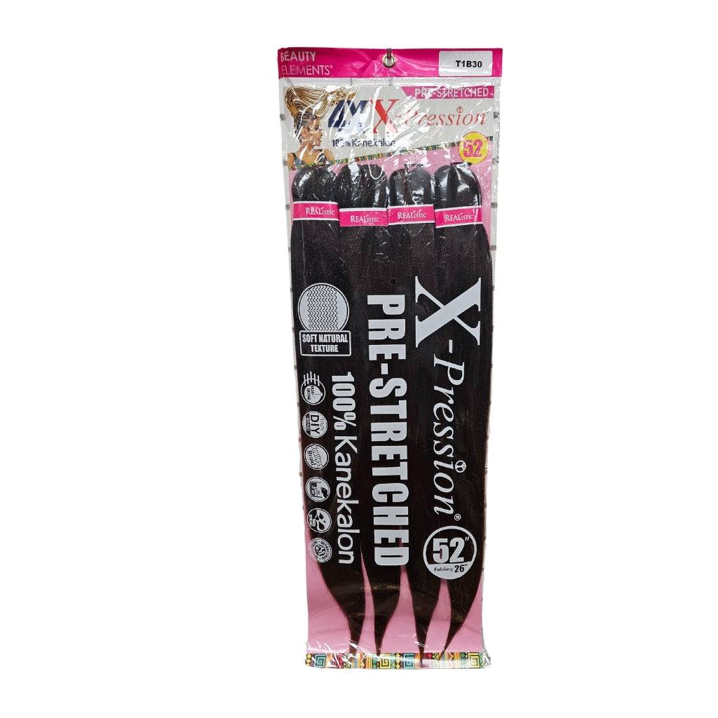 Beauty Elements 4X X-Expression 52" 100% Kanekalon Pre-Stretched - BRAID BEAUTY