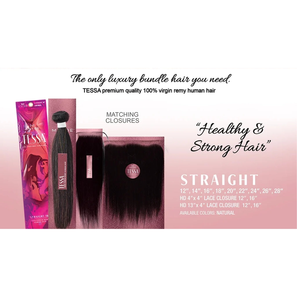 Mayde Beauty Straight  Tessa  Single Remi Human Hair Bundle - BRAID BEAUTY