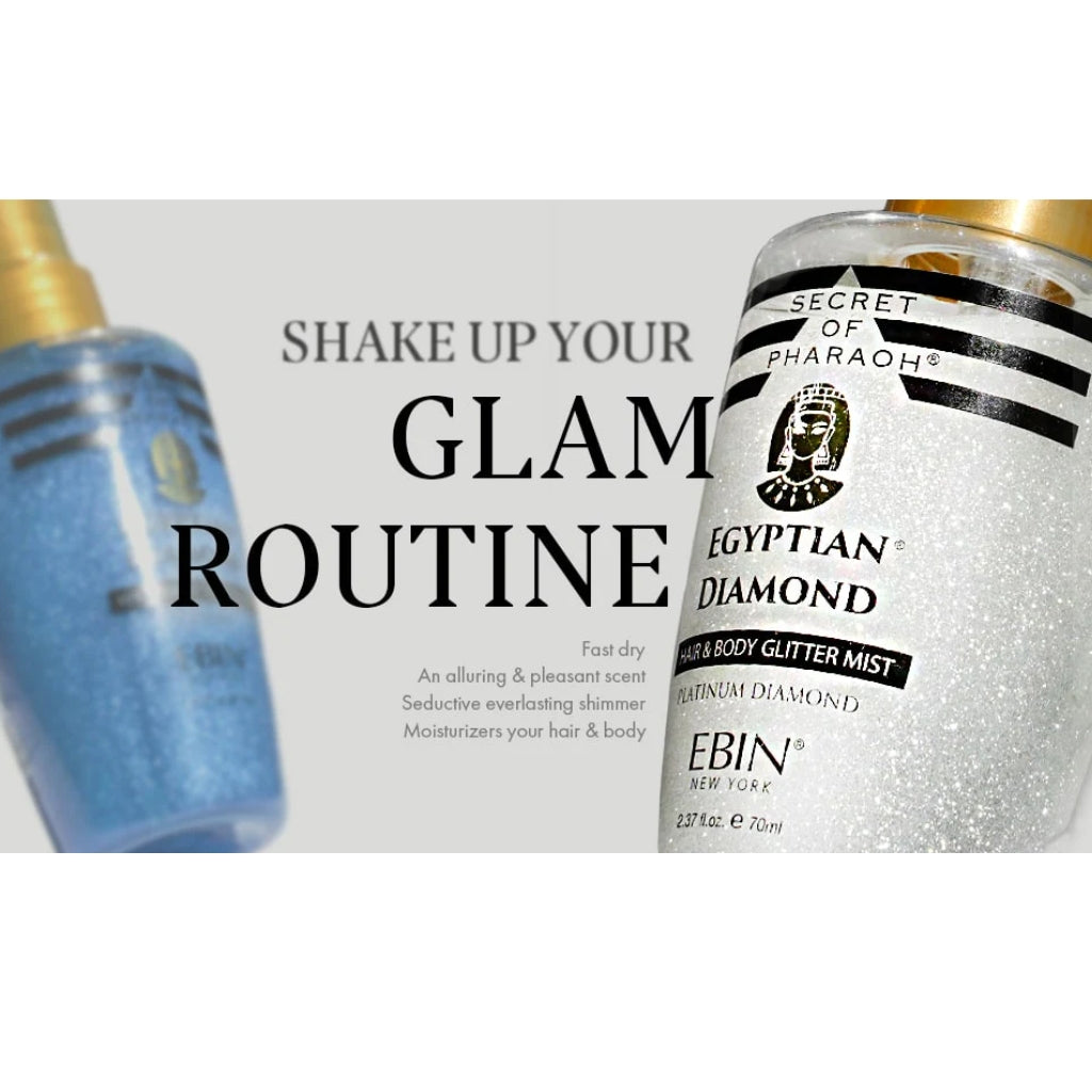 EBIN NEW YORK SECRET OF PHARAOH EGYPTIAN DIAMOND GLITTER MIST - PLATINUM - BRAID BEAUTY