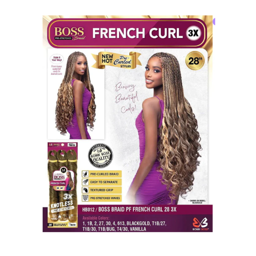 Bobbi Boss Braids Pre-Stretched 3X French Curl 28" - BRAID BEAUTY