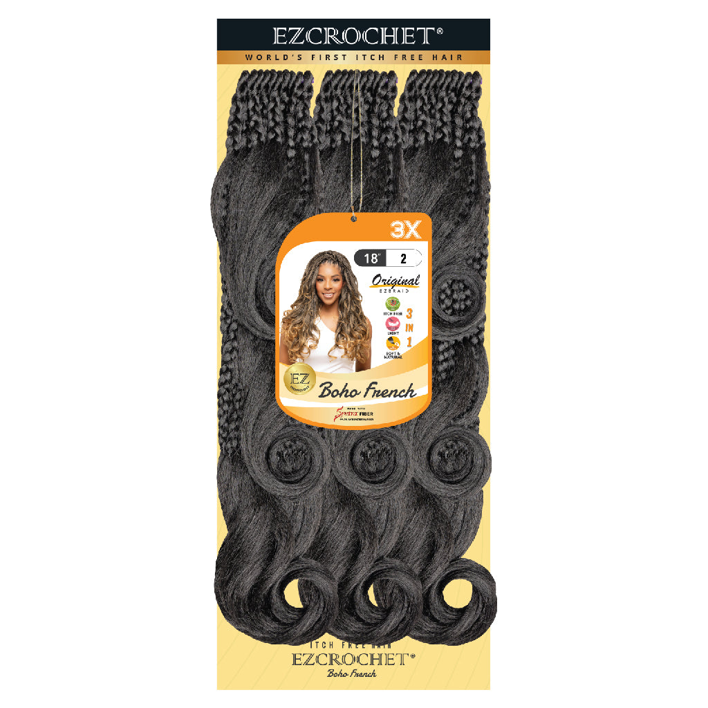 2 pack of EZCROCHET Boho French 18" 3x - BRAID BEAUTY