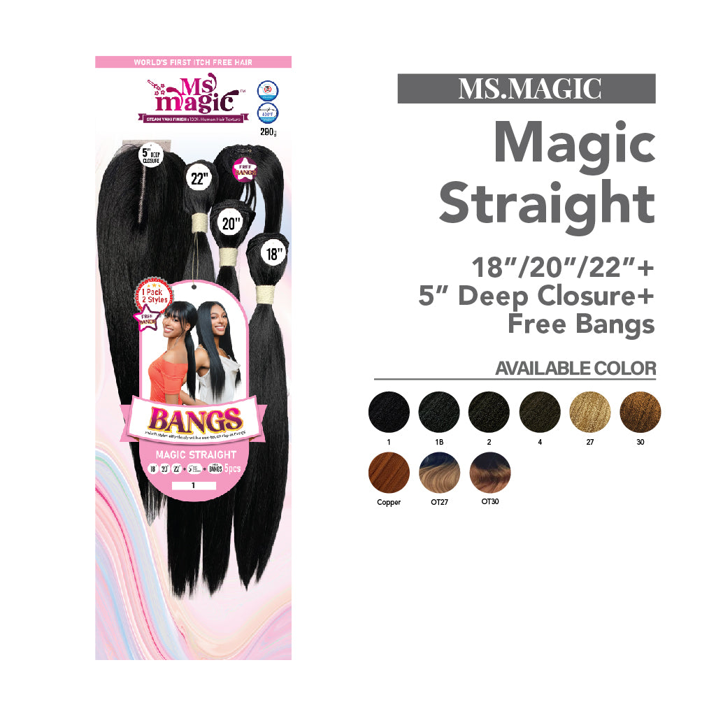 Ms.magic Magic Straight 22" 20" 18" (5" Deep Closure) - BRAID BEAUTY