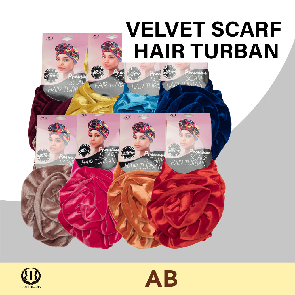 AB VELVET SCARF HAIR TURBAN - BRAID BEAUTY INC