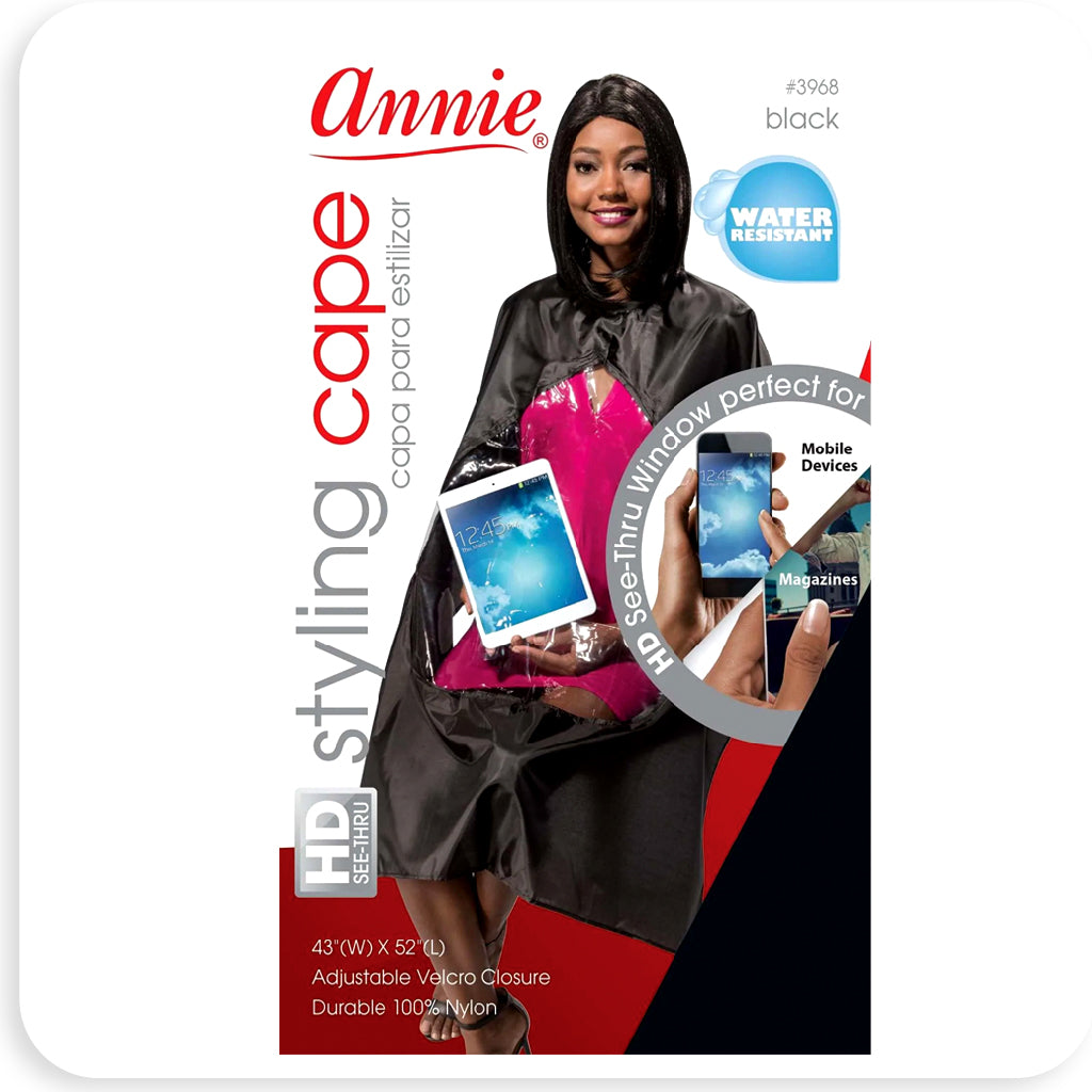 Annie See-Through Styling Cape Black #3968 - BRAID BEAUTY