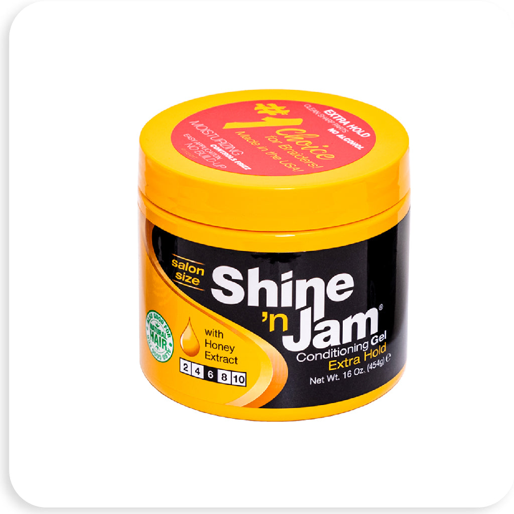 Ampro  Shine 'n Jam Extra Hold 16 oz - BRAID BEAUTY INC