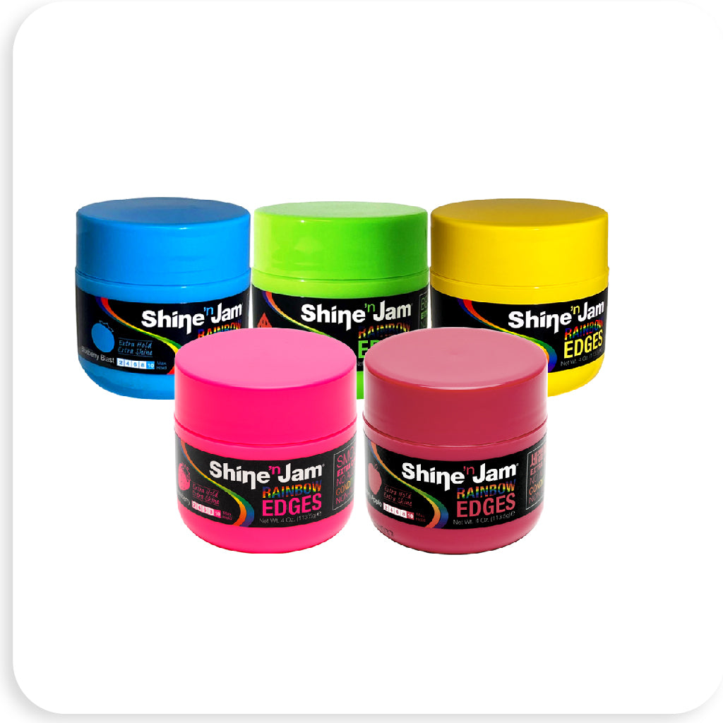 Ampro Shine 'n Jam Rainbow Edges 4 oz - BRAID BEAUTY