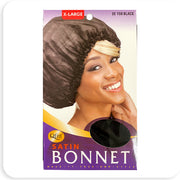M&M 159 Satin Bonnet X-Large Black - BRAID BEAUTY