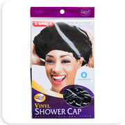 M&M #184 Vinyl Shower Cap X-Large Black - BRAID BEAUTY