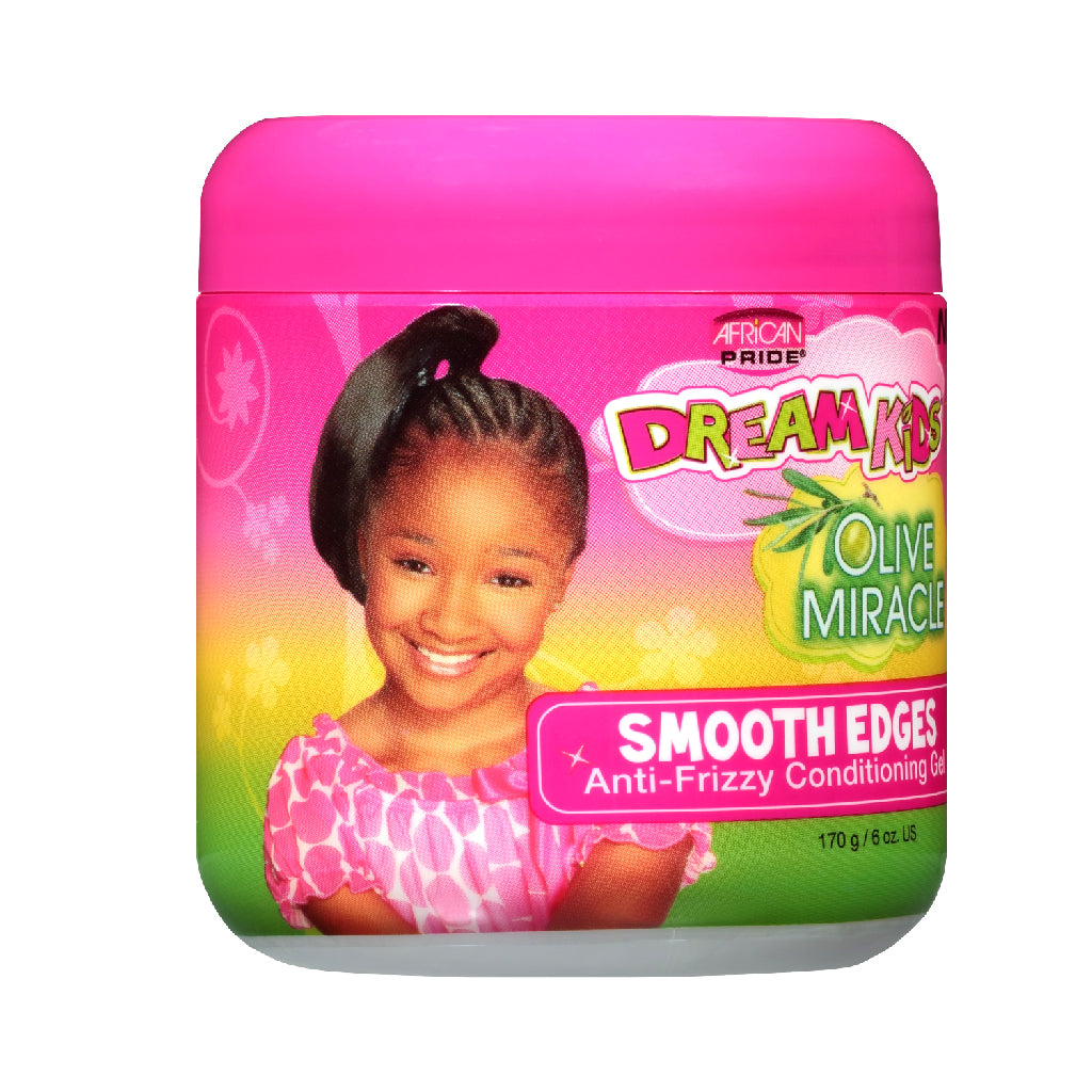 African Pride Olive Miracle Dream Kids Shine Enhancing Jar Hair Styling Gel, 6 oz - BRAID BEAUTY