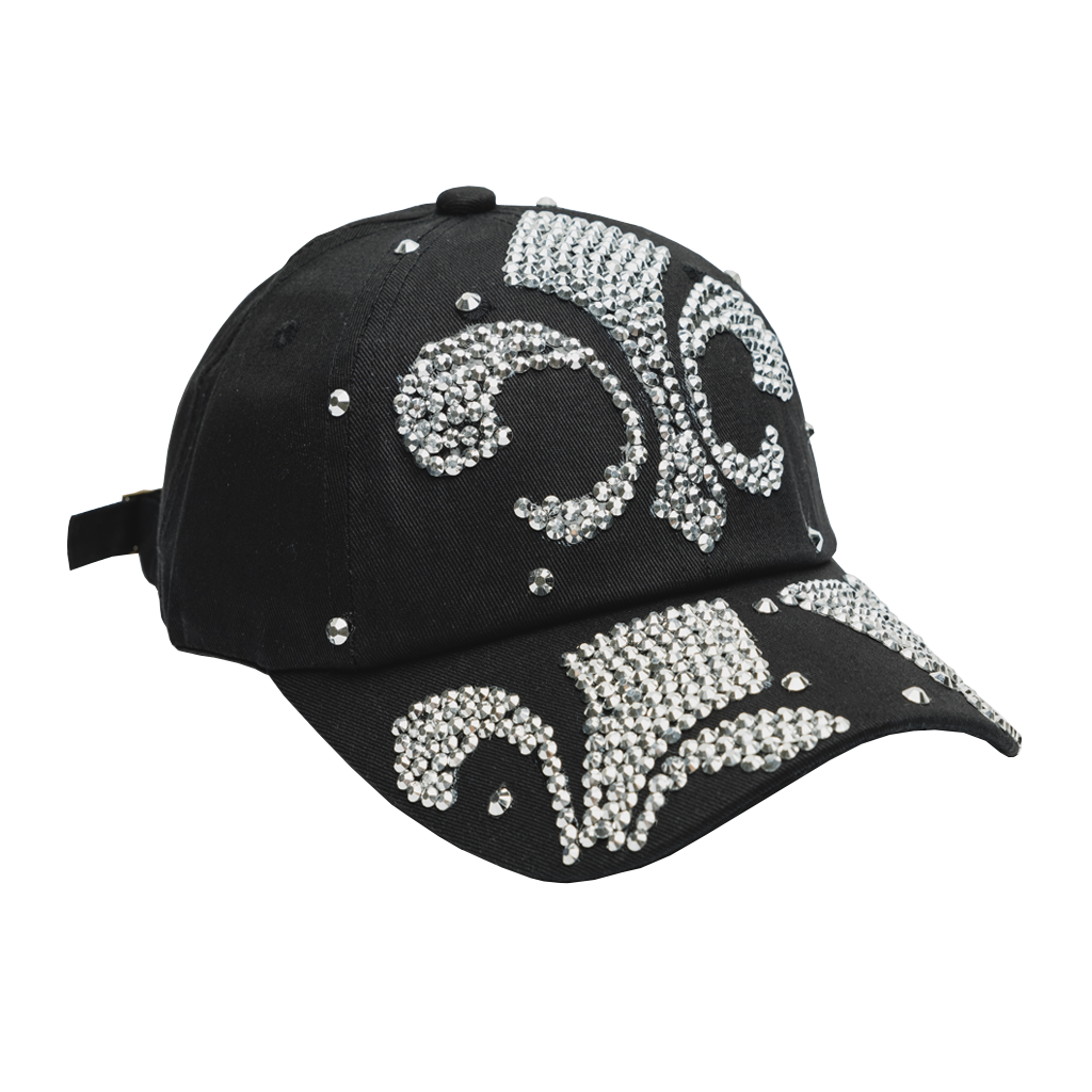 Rhinestone Cap - Crown Black - BRAID BEAUTY