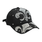 Rhinestone Cap - Crown Black - BRAID BEAUTY