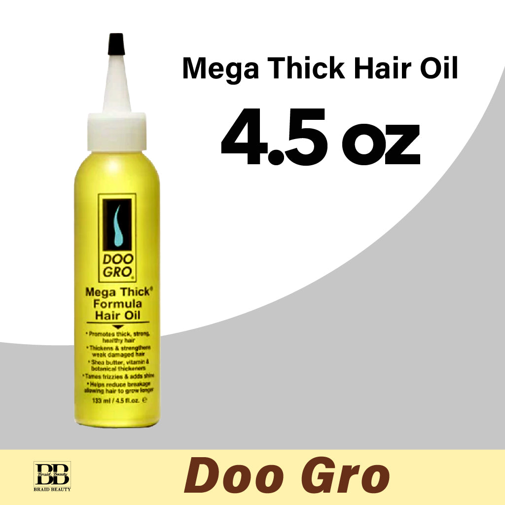 DOO GRO Mega Thick Hair Oil, 4.5 oz - BRAID BEAUTY