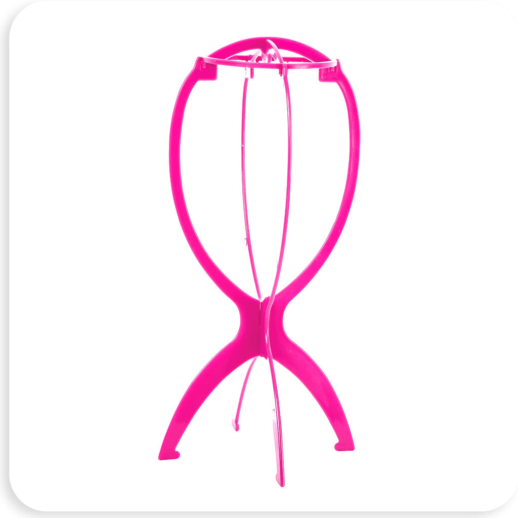 7D BT Folding Wig Stand Pink #09510, Size: One Size