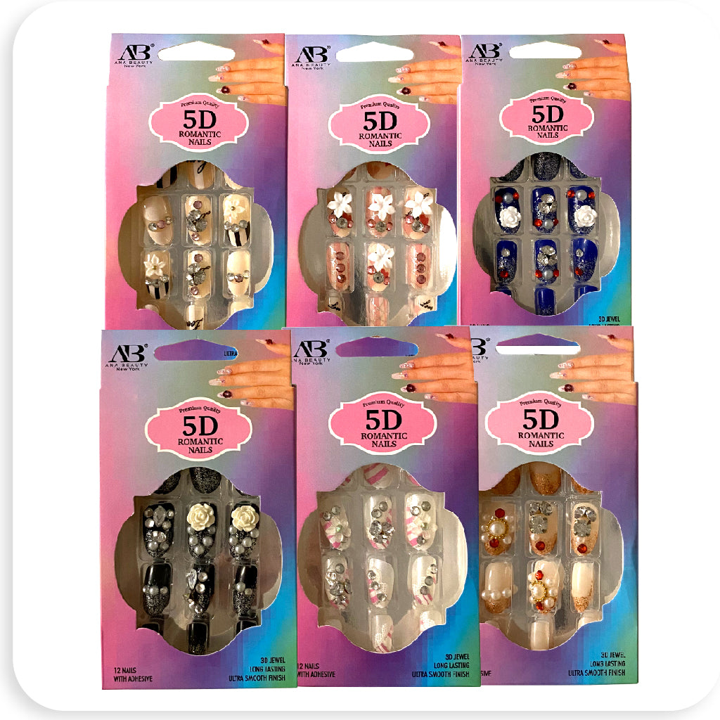 AB 5D Premium Quality ROMANTIC NAILS - BRAID BEAUTY