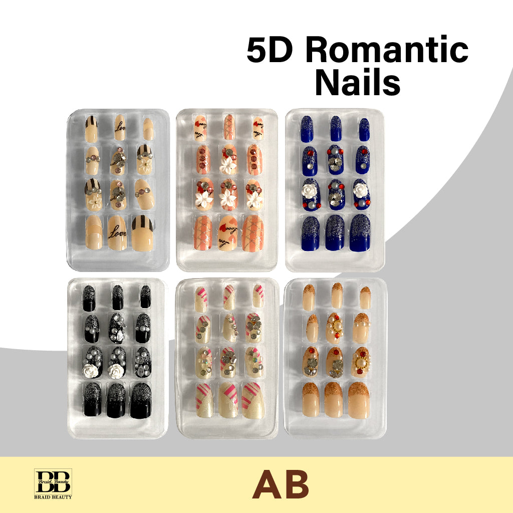 AB 5D Premium Quality ROMANTIC NAILS - BRAID BEAUTY