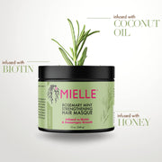 MIELLE Rosemary Mint Strengthening Hair Masque 12 oz - BRAID BEAUTY