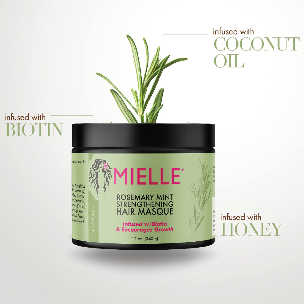 MIELLE Rosemary Mint Strengthening Hair Masque 12 oz - BRAID BEAUTY