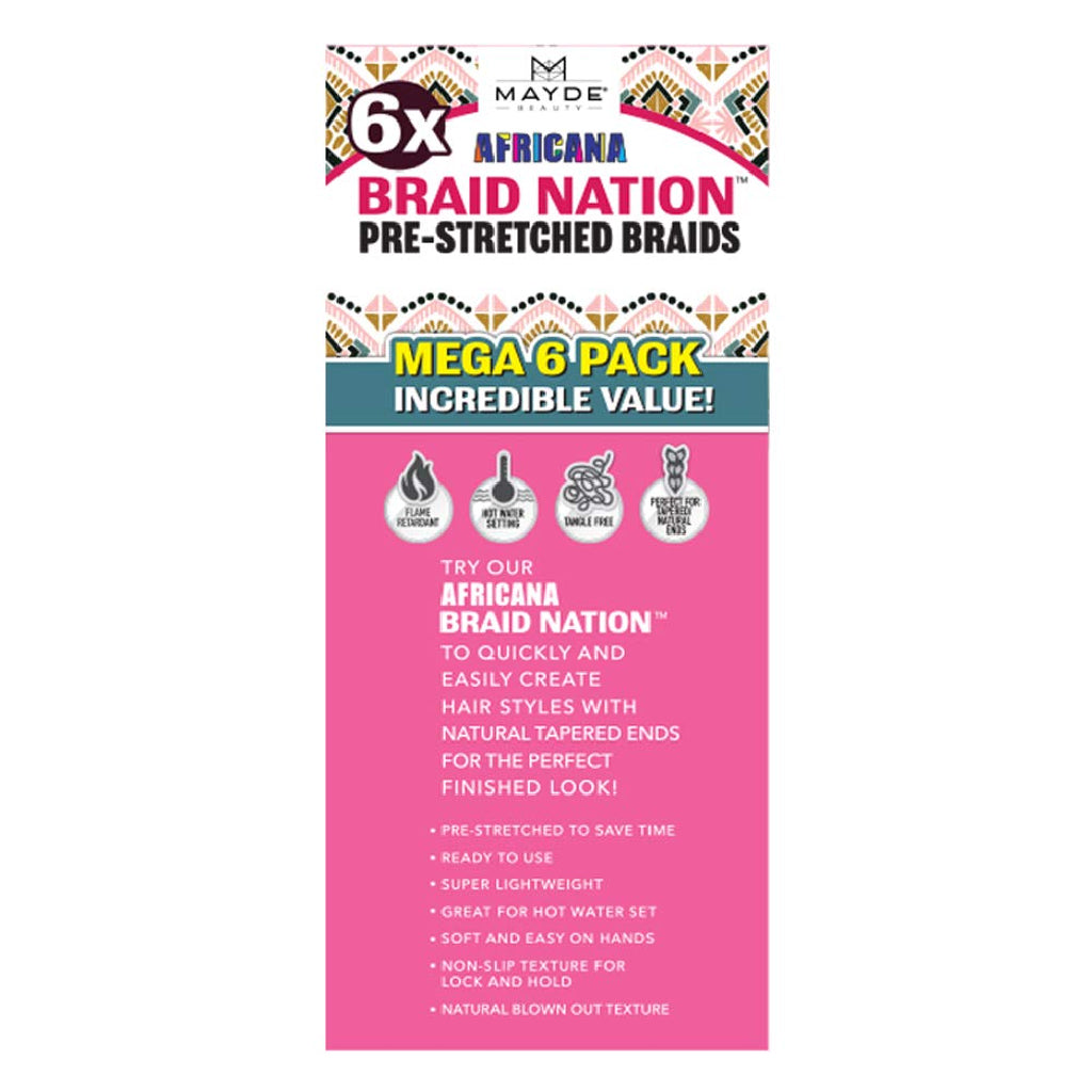 Mayde Beauty  6X Braid Nation Pre-Stretched 32" - BRAID BEAUTY