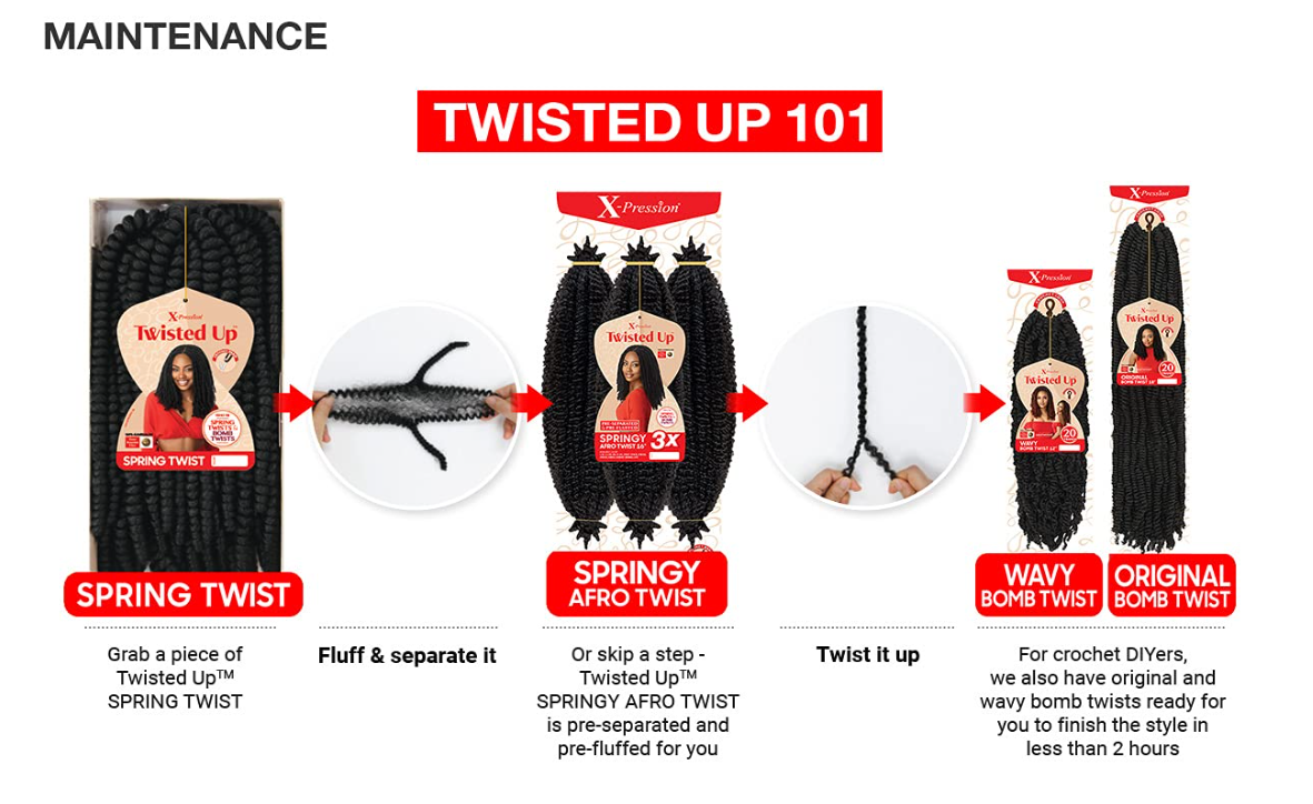 Outre Crochet Braids X-Pression Twisted Up 3X Springy Afro Twist 24" - BRAID BEAUTY
