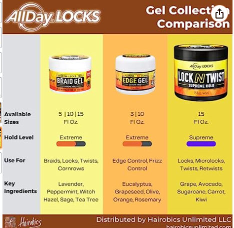 All Day Locks Extreme Hold EDGE Gel 10 oz - BRAID BEAUTY