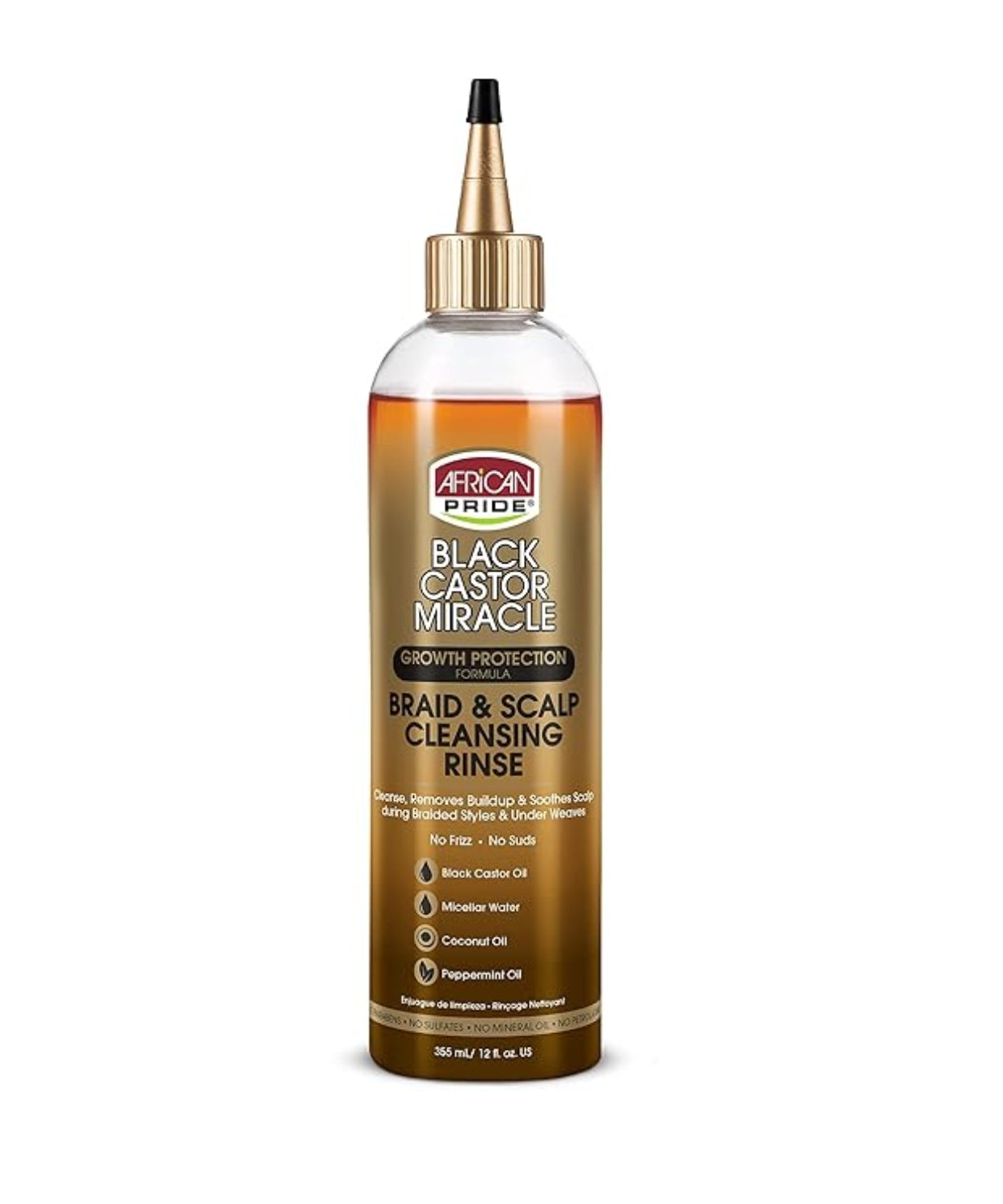 African Pride Black Castor Miracle Braid & Scalp Cleansing Rinse 12 oz - BRAID BEAUTY