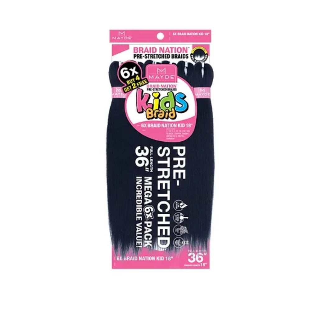 Mayde Beauty  6X BRAID NATION KID 18" - BRAID BEAUTY