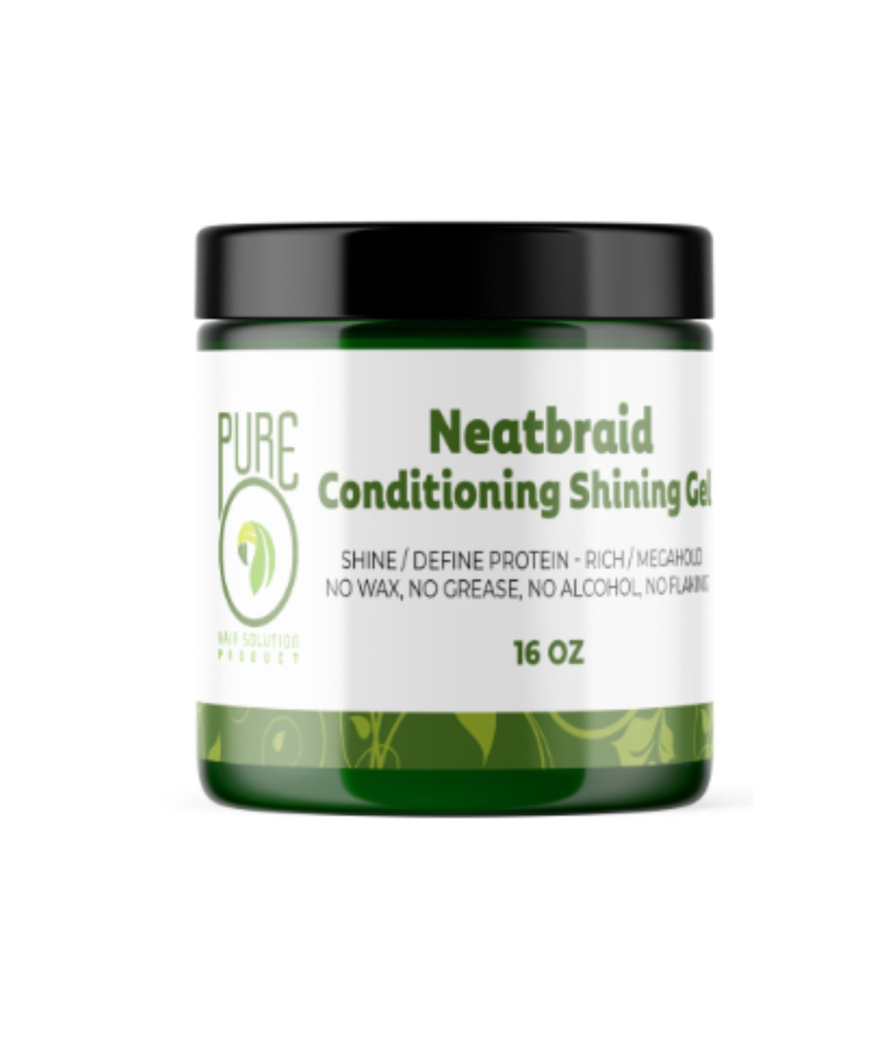 Pure O Natural Neat EZ Braid Beauty Hair Conditioning Shining Gel 16 oz 