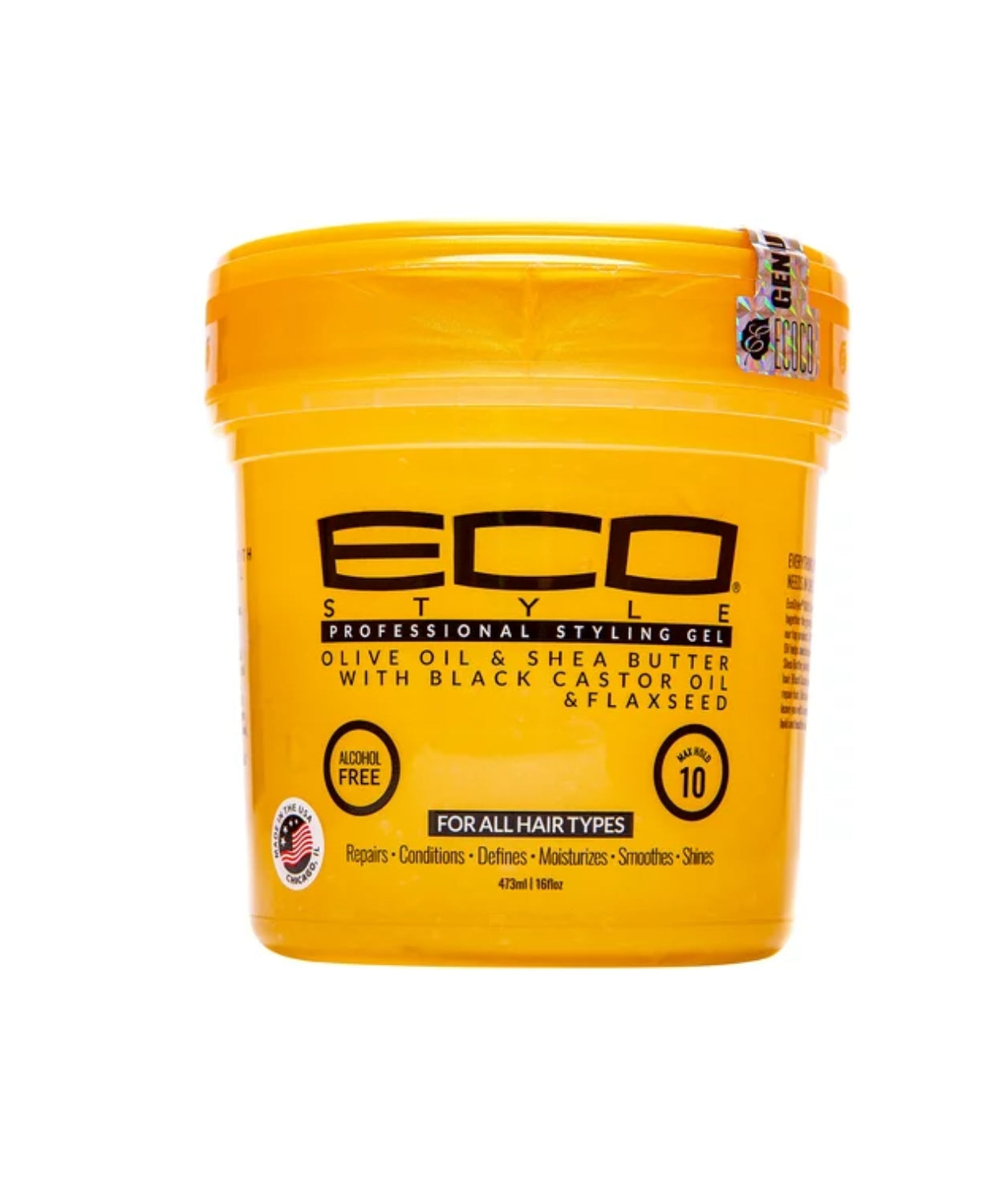 Eco Style Maximum Hold Styling Gel, Gold, 16 oz - BRAID BEAUTY