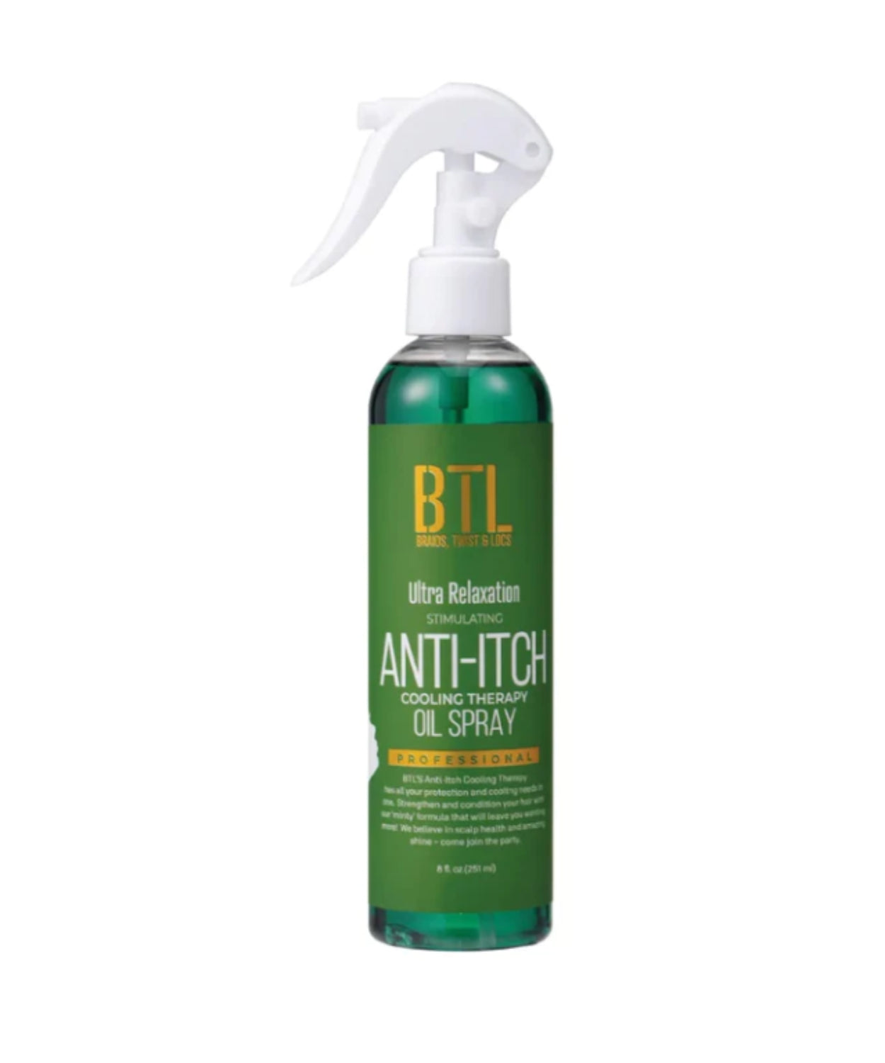 BTL Professional Ultra Relaxation Stimulating Anti-Itch Cooling Therapy Oil Spray 8 OZ - BRAID BEAUTY