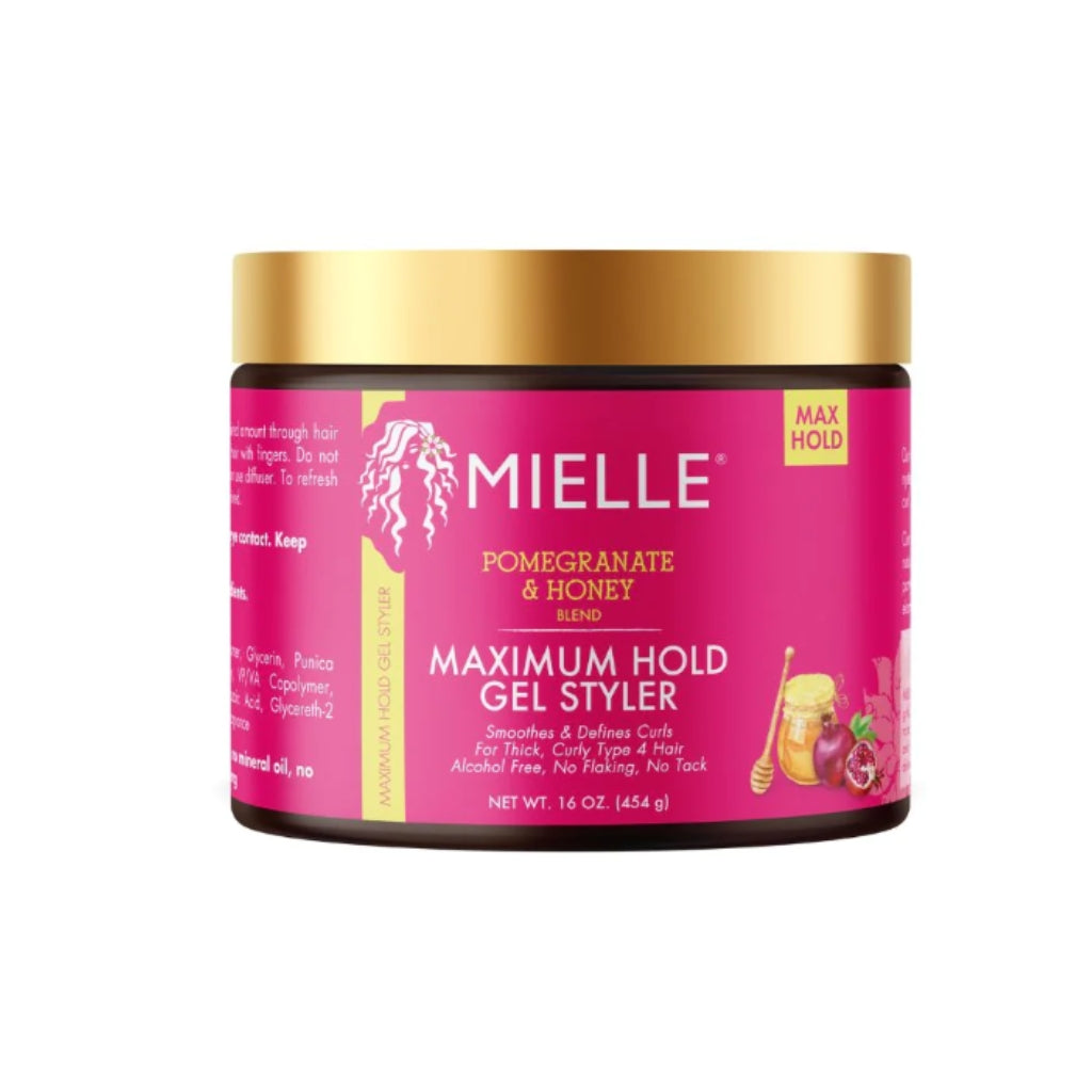 MIELLE Pomegranate & Honey Maximum Hold Gel Styler 16 oz - BRAID BEAUTY