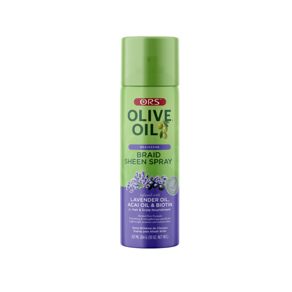 ORS Olive Oil Braidzone Braid Sheen Spray Lavender 10 OZ - BRAID BEAUTY
