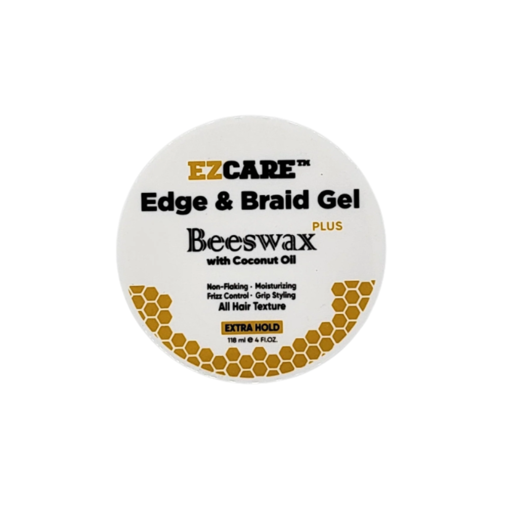 EZCARE Edge & Braid Gel Beeswax Plus w/ Coconut Oil Plus 4 oz - BRAID BEAUTY