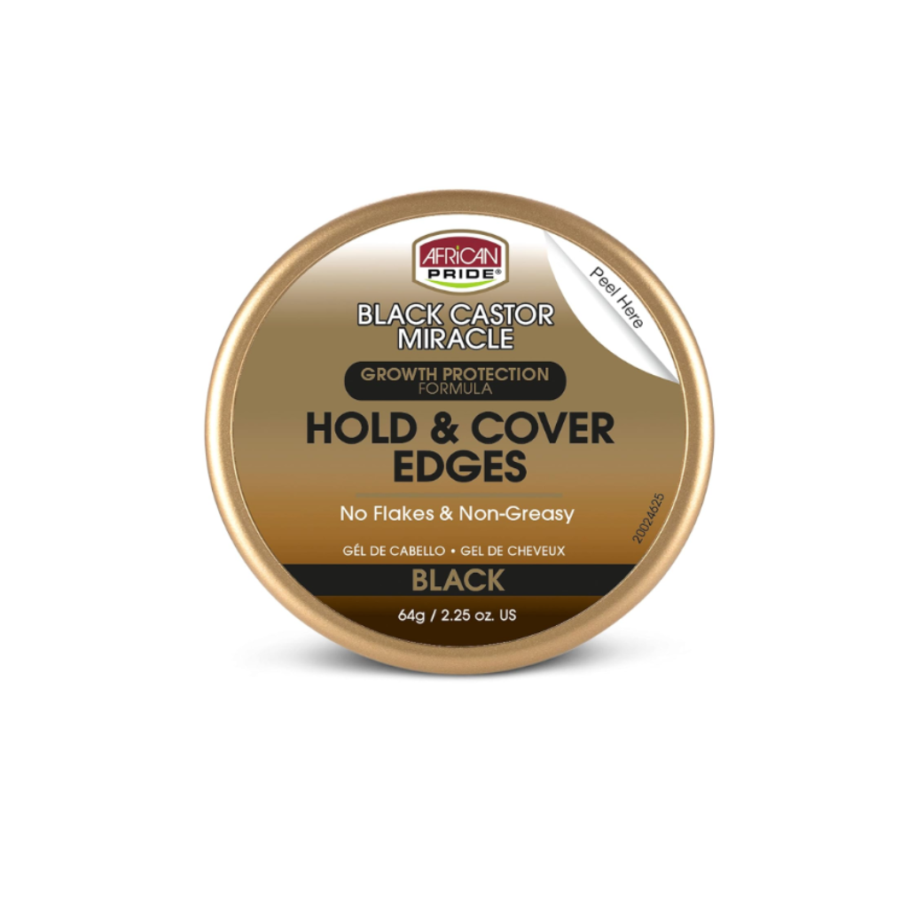 African Pride Black Castor Miracle Hold & Cover Edges 2.25oz - BRAID BEAUTY